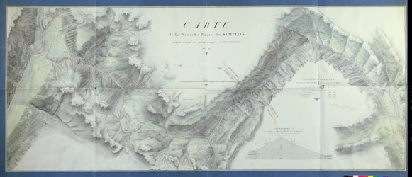 Karta över New Simplon Pass, 1803 (wc på papper)